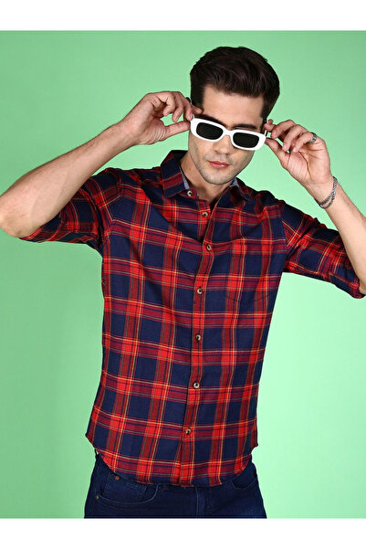 HardSoda By Styli Men Checked Spread Collar Shirt