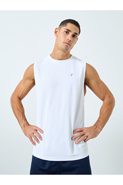 Styli Men White Drop Armhole Training Tank