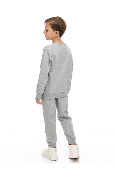 Victor and Jane By Styli Boys Grey Graphic Sweatshirt and Joggers Set