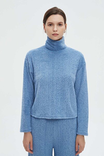 mica Solid High Neck Long-Sleeve Top