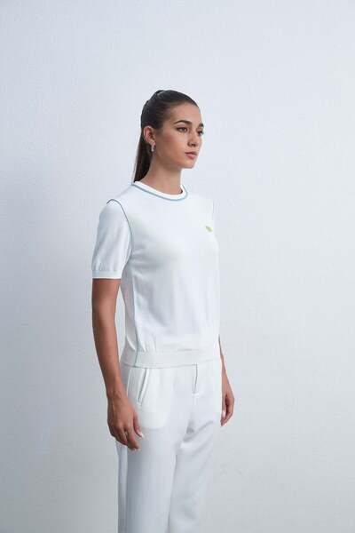 Livia Solid Crew-Neck Half-Sleeve Top
