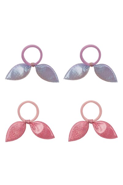 SHOPIENS Set de elastice de păr, Frotte, cu funde, roz și liliac, 4 buc - MYONNA