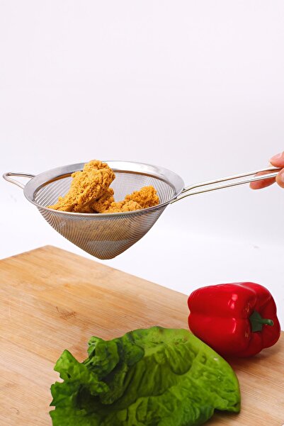 EWs مصفاة سلكية بمقبض 12 سم من الفولاذ المقاوم للصدأ مصفاة مطبخ مخروطية الشكل