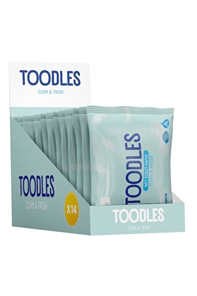 Toodles Hârtie igienică umedă, curată și proaspătă, fără parfum, 14 pachete x...