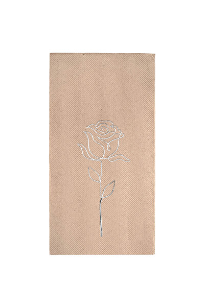 Story مناديل ورقية ملونة من ورق الكرافت مقاس 40 × 40 سم، مزينة بنقشة الورد ال...