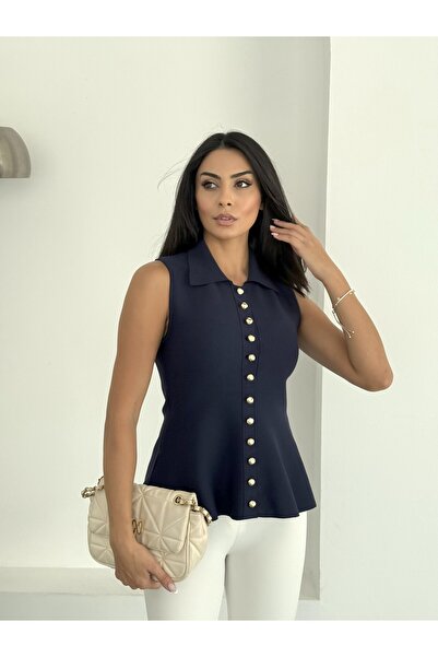 NOA LİNE Women's Buttoned Zero Sleeve Vest