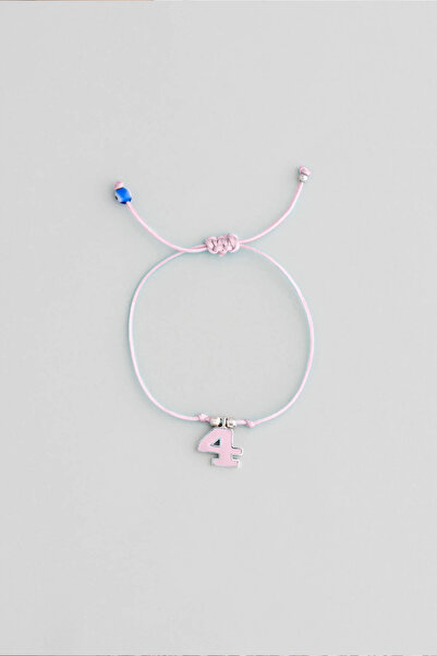 So CHIC... 4 Sayısı İkonlu 18 Ayar Beyaz Altın Kaplama Ayarlanabilir İpli Bil...