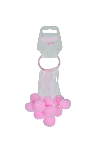 SHOPIENS Elastic de par Shopiens® Kids pentru copii, roz cu tul si pompon