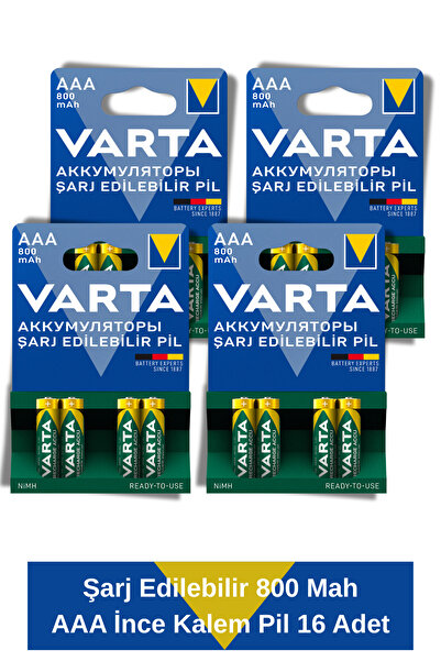 Varta Power Şarj Edilebilir İnce Kalem Pil 800Mah AAA 16 Adet