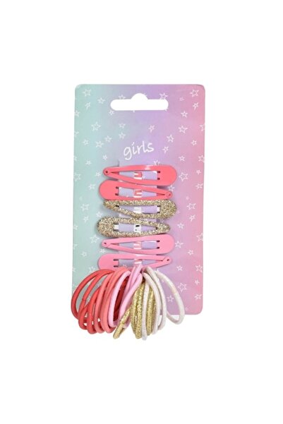 SHOPIENS Set 26 accesorii de păr pentru fete, cu 6 cleme și 20 elastice multi...