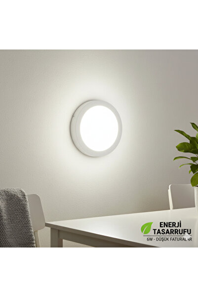 K2 KDL421 Sıva Üstü Yuvarlak LED Panel 12W Beyaz Işık (Hol & Oda Aydınlatma)