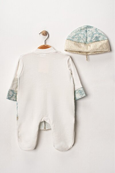 Tombyco Baby Boy Stylish Mevlütluk and Circumcision Gown and Hat Set - Gold Embroidered