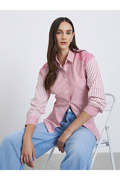 Styli قميص مخطط كبير الحجم بأزرار