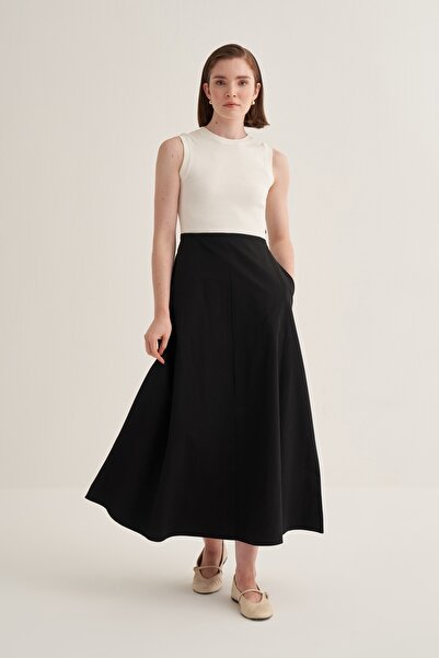 EBU Prive Women's Fabric Mix Dress Black