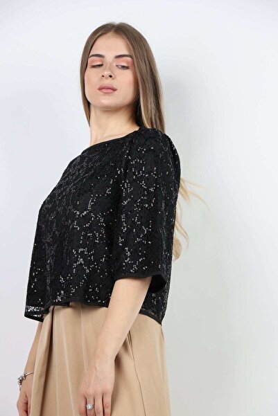 Nichii Lace-Trim Short-Sleeve Top