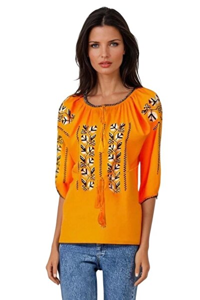 rody's forever Bluza tip ie dama RIAG , marime 3XL, portocaliu/crem