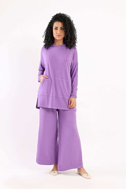 CARINA Casual Solid Hoodie Top