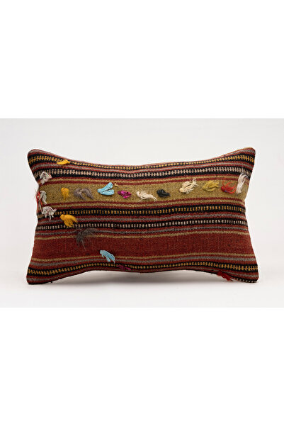 Kilim Whole Sale غطاء وسادة عتيق مصنوع يدويًا من الكليم والصوف، مقاس 30x50 سم