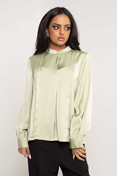 mica بلوزة سادة بأكمام طويلة وأكمام واسعة