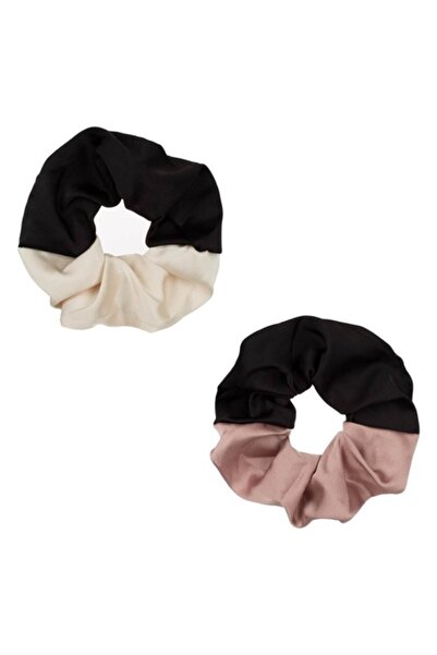 SHOPIENS Set 2 elastice de păr Shopiens® pentru femei, culoare nud/negru și ivory/negru