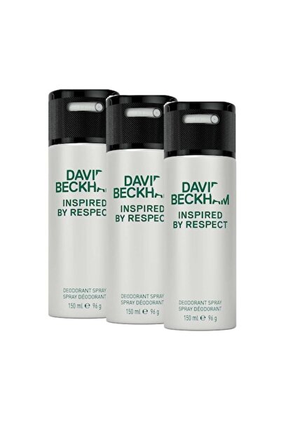 David Beckham Deodorant spray for men Inspired by Respect, 3 x 150 ml