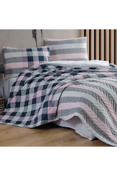 Kristal Çift Kişilik Ranforce Nevresim Takımı Solar Pembe