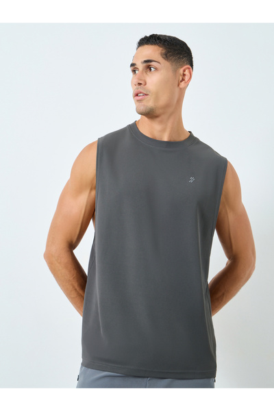 Styli Men Grey Drop Armhole Training Tank