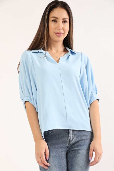 mica بلوزة سادة بأكمام 3/4