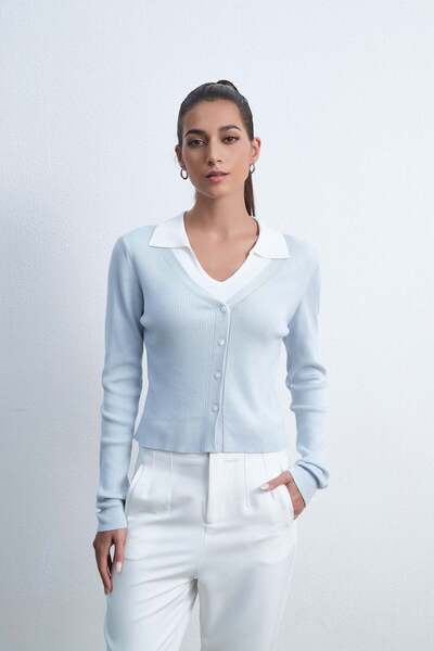 Livia Solid Long-Sleeve Top with Buttons