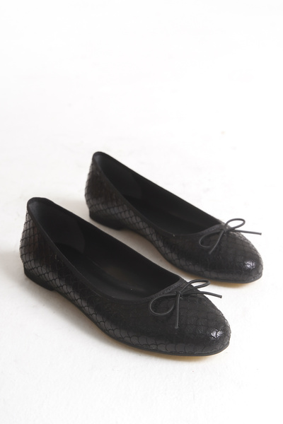 VONJE Mars Women's Casual Round Toe Ballerina Herringbone Patterned Ballet Flats