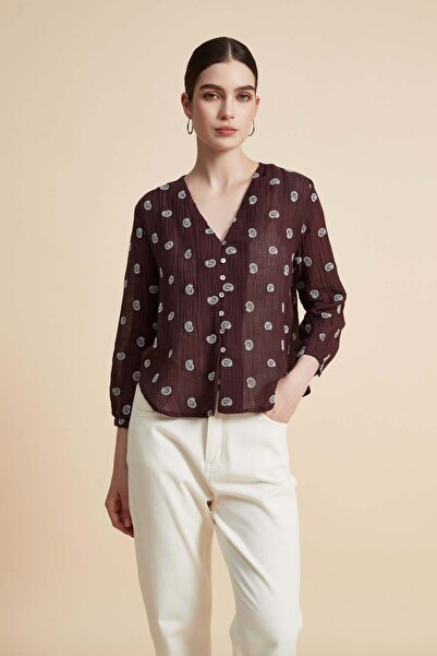 Yola Printed V-Neck Top