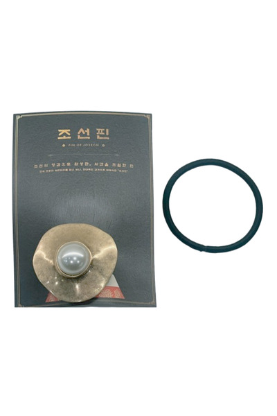pin of joseon دبوس شعر من اللؤلؤ والزهرة الذهبية