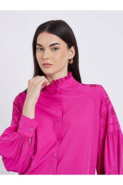 Take Two By Styli Pink Embroidered Panel Shirt and Pants Co-Ords