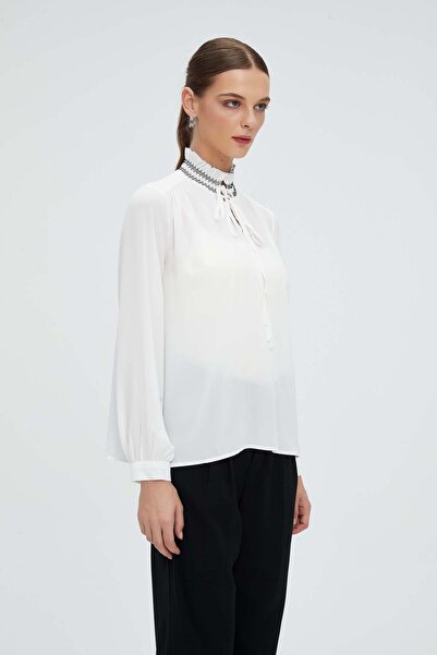 Nichii Solid High Neck Long Sleeve Top