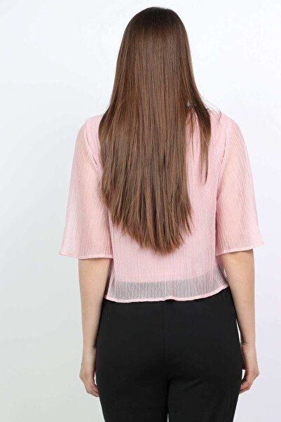 mica بلوزة مطوية كبيرة الحجم بأكمام طويلة