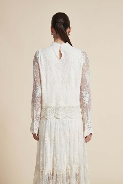 Yola Lace Detail Long-Sleeve Top