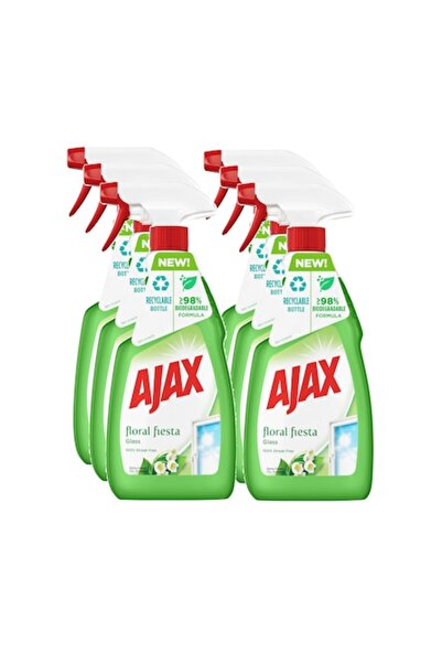 Ajax Set 6 x Solutie curatare geamuri Floral Fiesta Green, efect anti-aburire, 500 ml