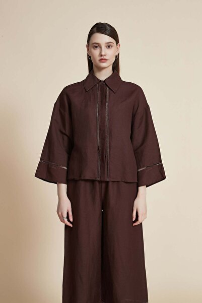 Yola قميص بياقة قميص وأكمام 3/4