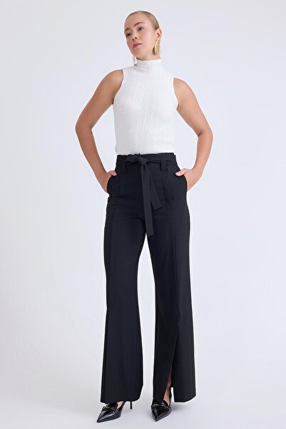 Vitrin High Waist Waist Belted Pants