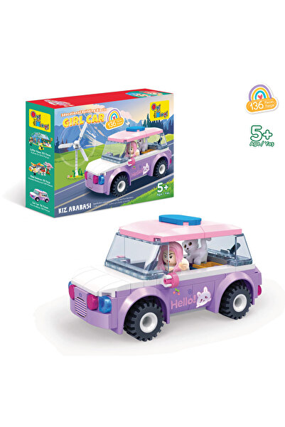 Ogi Mogi Toys Eğitici Bloklar Kız Arabası 136 Parça Yapı Seti
