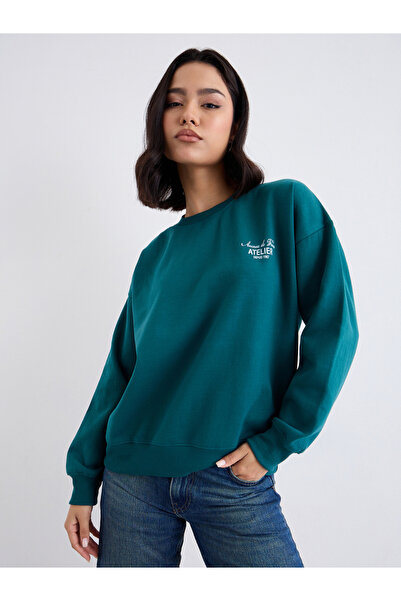 Styli Oversized Regular Length Slogan Sweatshirt