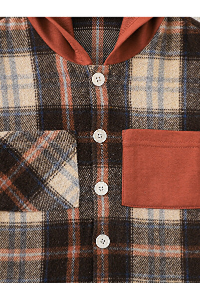 Take Two By Styli Boys Checked Hooded Shirt