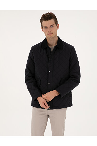 Pierre Cardin معطف مبطن بياقة قميص باللون الأزرق الداكن 50313862-VR033