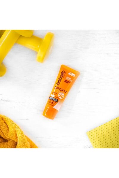 Babaria Cremă cu SPF50, rezistentă la apă și transpirație, Cremă solară sport, 75 ml -