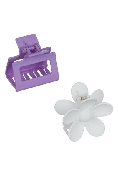 SHOPIENS Set 2 clame par pentru femei Shopiens®, cu aspect mat, lila patrata ...