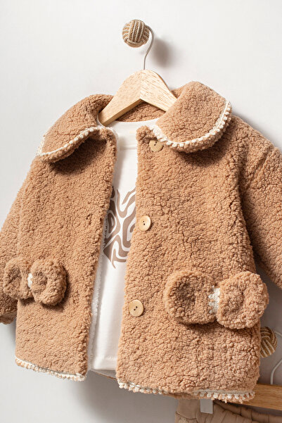 Jikko Baby Daily Baby Girl Set with Plush Jacket 8167