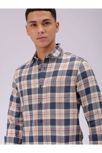 The Indian Garage Co By Styli Men Multi Slim Fit Checked Casual Shirt