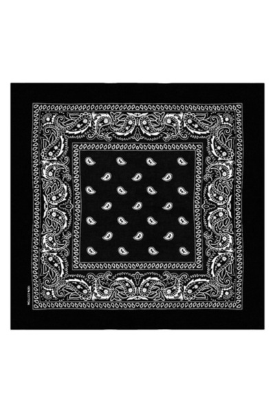 SHOPIENS Bandana scarf Shopiens® made of black cotton with white paisley patt...