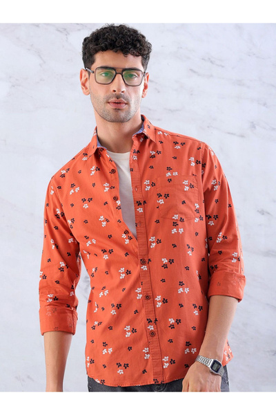 HardSoda By Styli Men Regular Fit Ditsy Print Casual Shirt