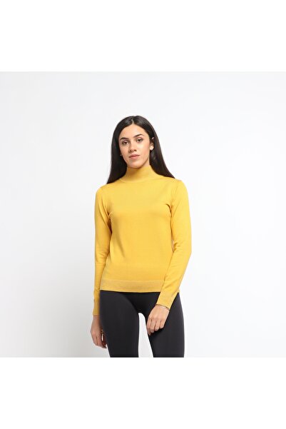 mica Solid High-Neck Long-Sleeve Top